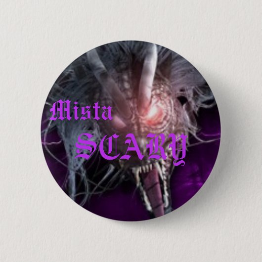 Mista SCARY Bright Paarse Dragon Button (Voorkant)