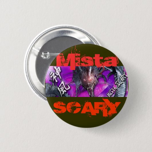 Mista SCARY Bright Paarse Dragon Red Button (Voorkant /achterkant)