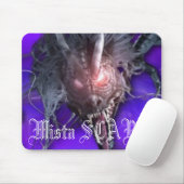 Mista SCARY Dragon Paars Mousepad - Gepersonalisee Muismat (Met muis)