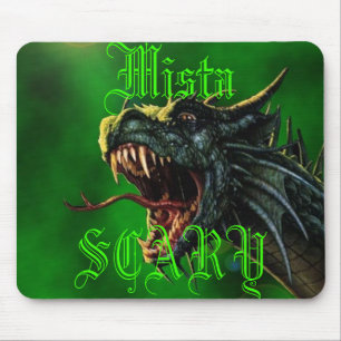 Mista SCARY Green Dragon Logo Mousepad Muismat