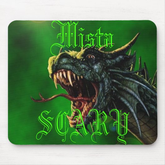 Mista SCARY Green Dragon Logo Mousepad Muismat (Voorkant)