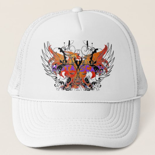 Mista SCARY Oranje Phoenix Winged Skull Pet (Voorkant)
