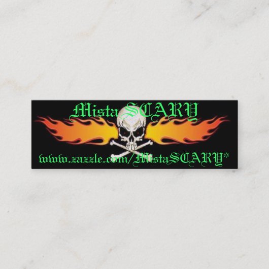 Mista SCARY Skull & Flames Profile Visitekaartje (Voorkant)