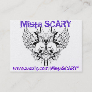 Mista SCARY Winged Skull 2-side Profile Card Visitekaartje
