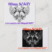 Mista SCARY Winged Skull 2-side Profile Card Visitekaartje (Voorkant / Achterkant)