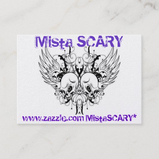 Mista SCARY Winged Skull 2-side Profile Card Visitekaartje (Voorkant)