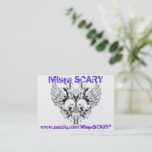 Mista SCARY Winged Skull 2-side Profile Card Visitekaartje (Staand voorkant)