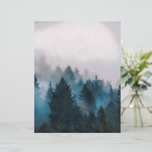 Mistachtig bos Papier Blad (Staand voorkant)