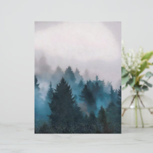 Mistachtig bos Papier Blad