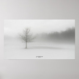 Mistachtig winterlandschap Poster monochroom