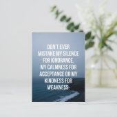 Mistake My Silence Quote Briefkaart (Staand voorkant)