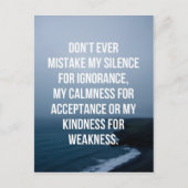 Mistake My Silence Quote Briefkaart (Voorkant)