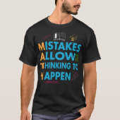 Mistakes Allow Thinking To Happen Math Teacher rod T-shirt (Voorkant)