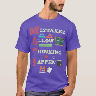 Mistakes Allowhinkingo Happen Matheacher retro vin T-shirt