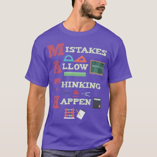 Mistakes Allowhinkingo Happen Matheacher retro vin T-shirt (Voorkant)