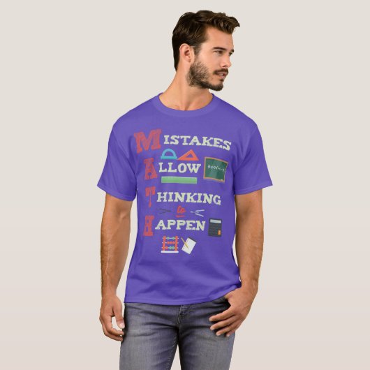Mistakes Allowhinkingo Happen Matheacher retro vin T-shirt (Voorkant volledig)