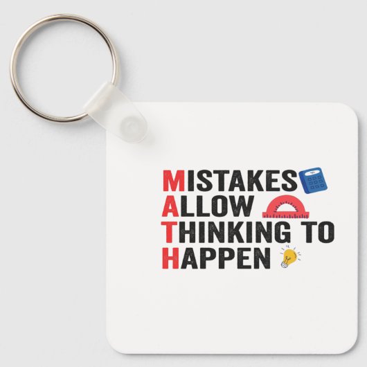 Mistakes Allows Thinking To Happens Math Teacher Sleutelhanger (Voorkant)