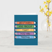 Mistakes Are Proof That You Are Trying Insrational Kaart (Gele Bloem)