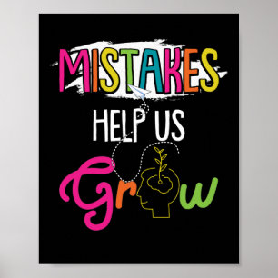 Mistakes helpen ons de groei te vergroten Mindset Poster