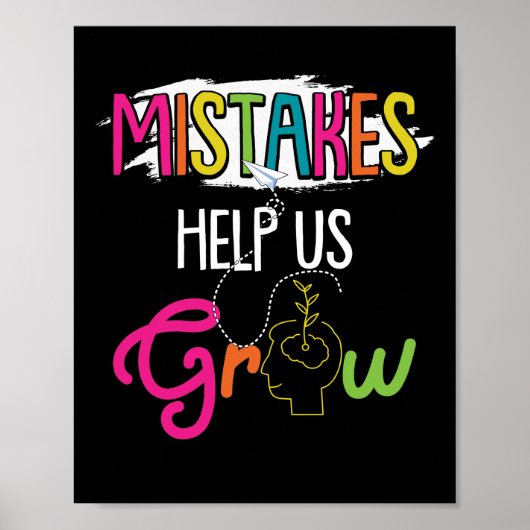 Mistakes helpen ons de groei te vergroten Mindset  Poster (Voorkant)