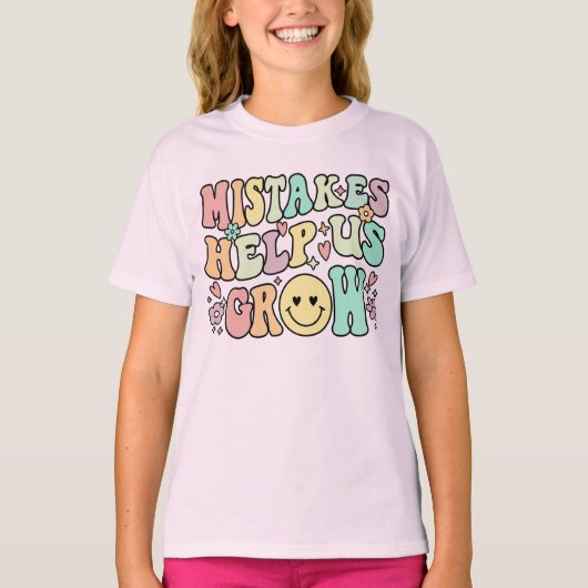 Mistakes helpen ons de positieve geest van Retro G T-shirt (Voorkant)