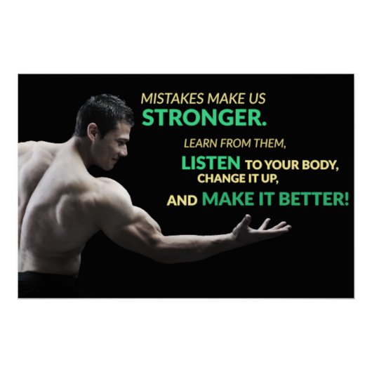 Mistakes Make Us Stronger Motivational Poster (Voorkant)