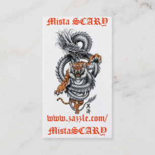 MistaSCARY Dragon Tiger Breathing Fire Card Custom Visitekaartje