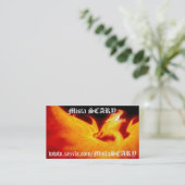 MistaSCARY Fire Phoenix Flaming Skull Profile Card Visitekaartje (Staand voorkant)