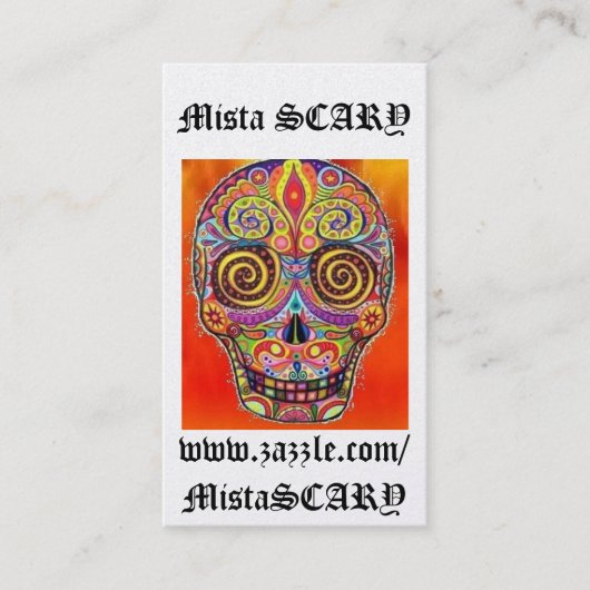 MistaSCARY Happy Sugar Skull Profile Visitekaartje (Voorkant)