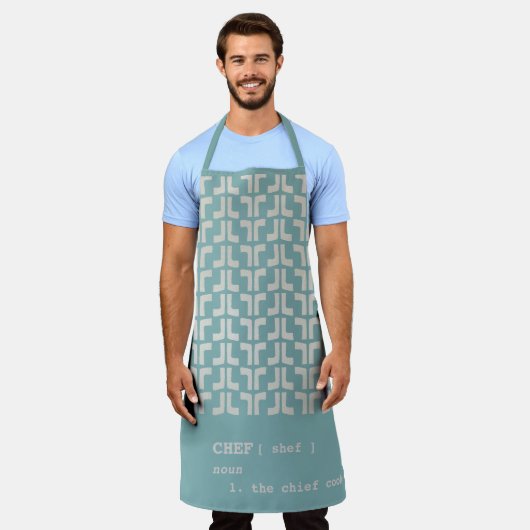 mistblauw CHEF Mud Cloth Tribal Africa Pattern Schort (Gedragen)