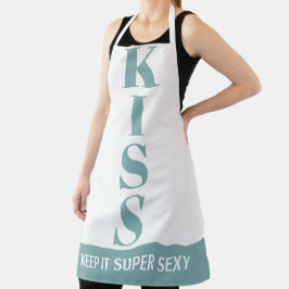 mistblauw en wit houden het Super Sexy KISS Schort