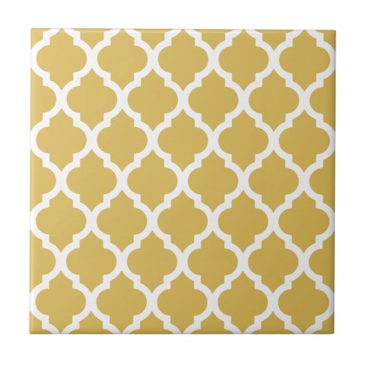 Misted Yellow Moroccan Tile Trellis Tegeltje (Voorkant)