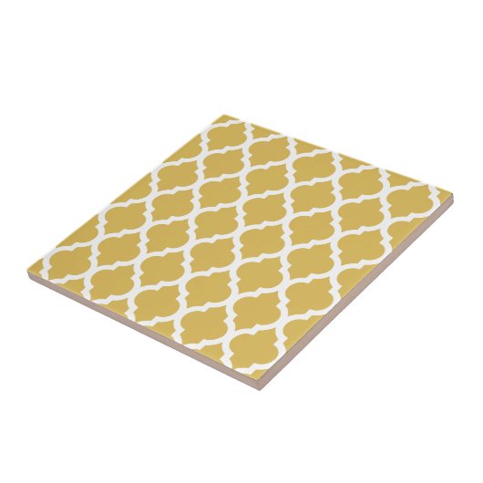 Misted Yellow Moroccan Tile Trellis Tegeltje (Zijkant)