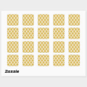 Misted Yellow Moroccan Tile Trellis Vierkante Sticker (Vel)