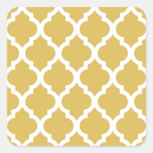 Misted Yellow Moroccan Tile Trellis Vierkante Sticker