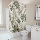 Mistel Botanisch - Groene Bladeren, Takken Douchegordijn (In situ)
