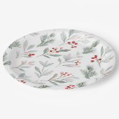 Mistel en Hulstbessen Patroon Papieren Bordje (Gekanteld)