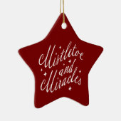 Mistel & Mirakels Modern Kerstmis Rode Ster Keramisch Ornament (Rechts)