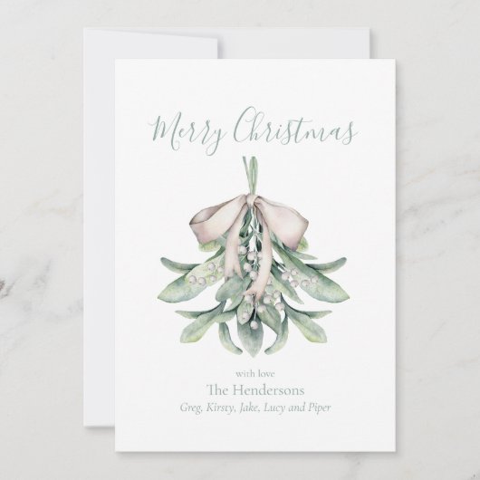 Mistelboeket Kerstmis Feestdagenkaart (Voorkant)