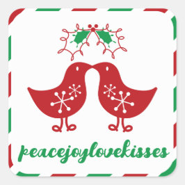 Misteleplant Kusende Kuikens Mijn Eerste Kerstmis Vierkante Sticker