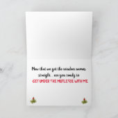 **MISTELTEEN KOMT ERBIJ** MET KERST! FEESTDAGEN KAART (Binnen)