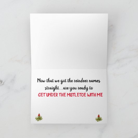 **MISTELTEEN KOMT ERBIJ** MET KERST! FEESTDAGEN KAART (Binnen)