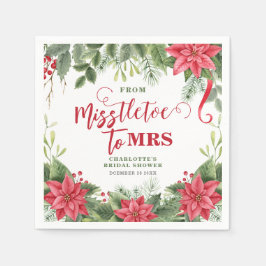 Mistelteen voor Mrs Winter Poinsettia Bruidsfeest Servet