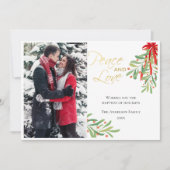 Mistelteen Vrede en Liefde | Kerstkaart (Voorkant)