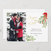 Mistelteen Vrede en Liefde | Kerstkaart (Voorkant / Achterkant)