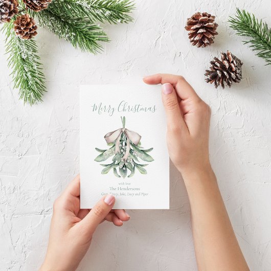 Misteltoe Boeket Kerstmis Feestdagenkaart
