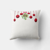 Misteltoe en rode kerstballen kussen voor pasgetro (Achterkant)