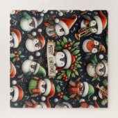 Misteltoe Kerst Pinguïn Kerstliedjeszangers en roo Legpuzzel (Horizontaal)