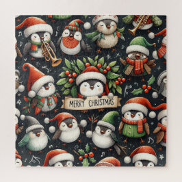 Misteltoe Kerst Pinguïn Kerstliedjeszangers en roo Legpuzzel