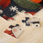 Misteltoe Kerst Pinguïn Kerstliedjeszangers en Roo Legpuzzel (Zijkant)